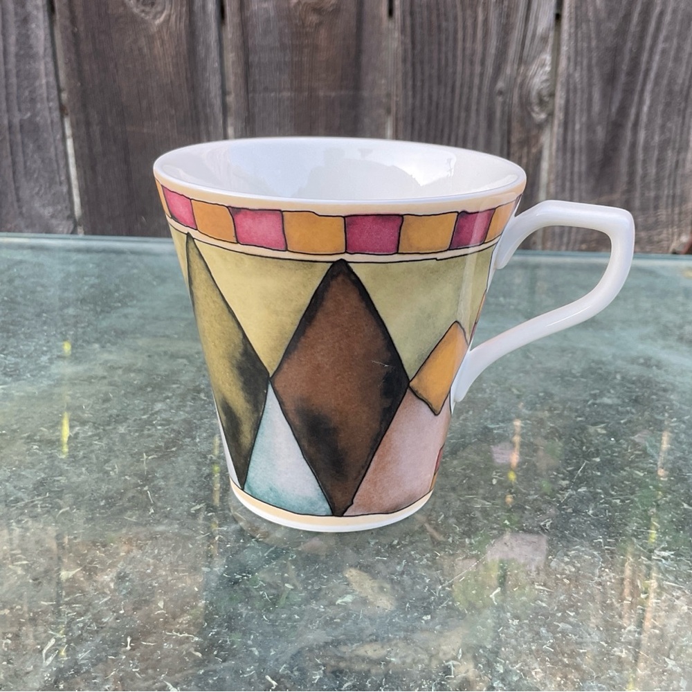 Mint Sasaki Palazzo Porcelain Mug Paula Zandero Discontinued Multicolor Design